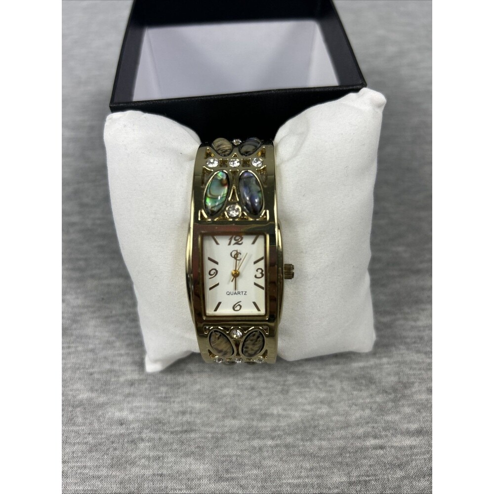 GOLD COAST Ladies Goldtone Quartz Watch With Inset Crystals, No Battery - Picture 2 of 15